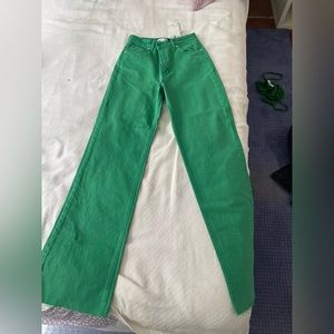 Green Zara jeans